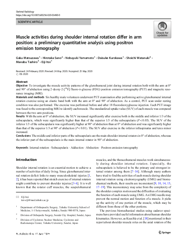 (PDF) Muscle activities during shoulder internal rotation differ in arm ...