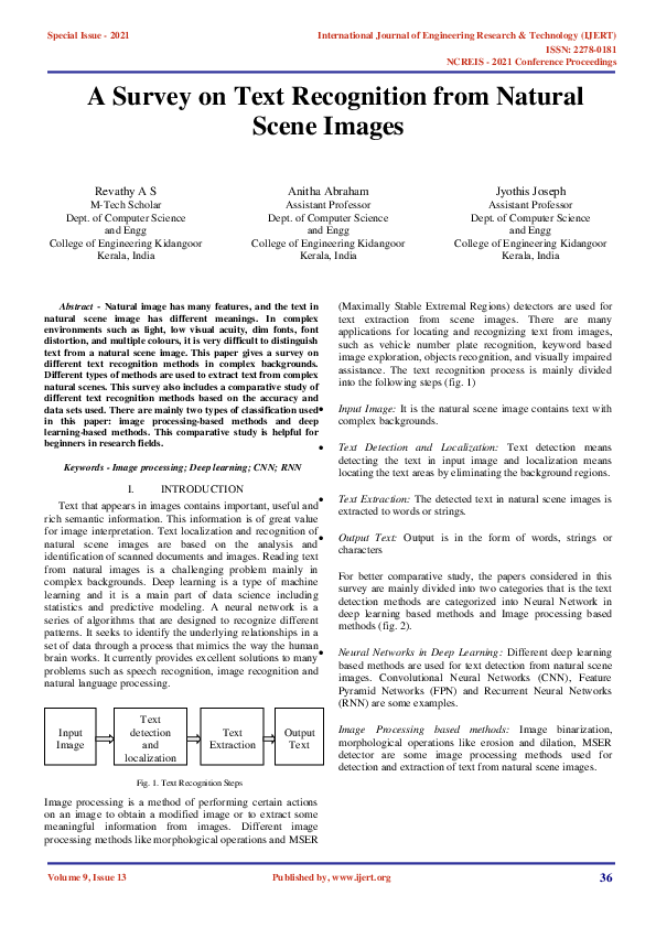 (PDF) A Survey on Text Recognition from Natural Scene Images