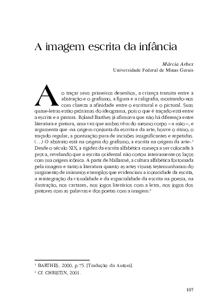 (PDF) A imagem escrita da infância