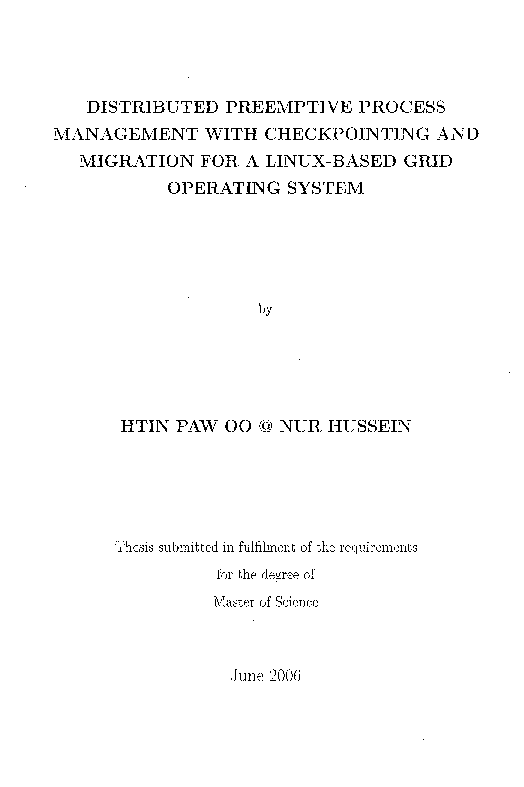 (PDF) Distributed Preemptive Process Management with Checkpointing and ...
