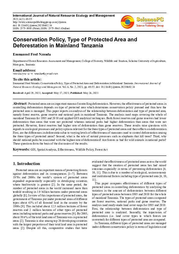 Photo inspiration: Picture Idea: Pdf Conservation Policy Type Of Protected Area And Deforestation In