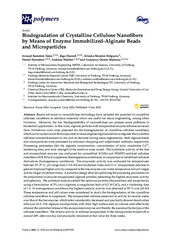(PDF) Biodegradation of Crystalline Cellulose Nanofibers by Means of ...
