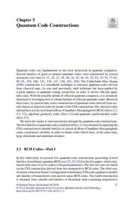 (PDF) Quantum Code Constructions