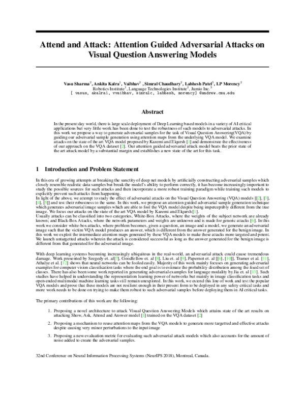 (PDF) Attend and Attack : Attention Guided Adversarial Attacks on ...