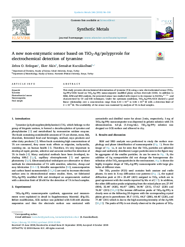 (PDF) A new non-enzymatic sensor based on TiO2-Ag/polypyrrole for ...