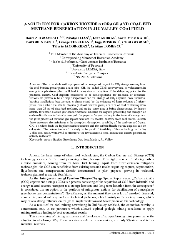 (PDF) A Solution for Carbon Dioxide Storage and Coal Bed Methane ...