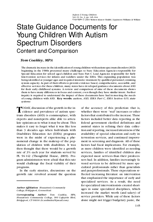 (PDF) State Guidance Documents for Young Children With Autism Spectrum ...
