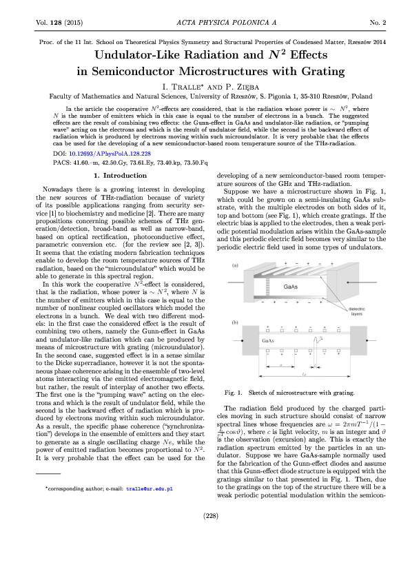 (PDF) Undulator-Like Radiation and N² Effects in Semiconductor ...