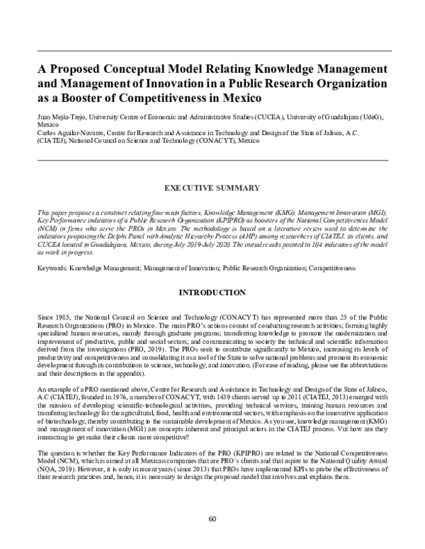 (PDF) A Proposed Conceptual Model Relating Knowledge Management and ...