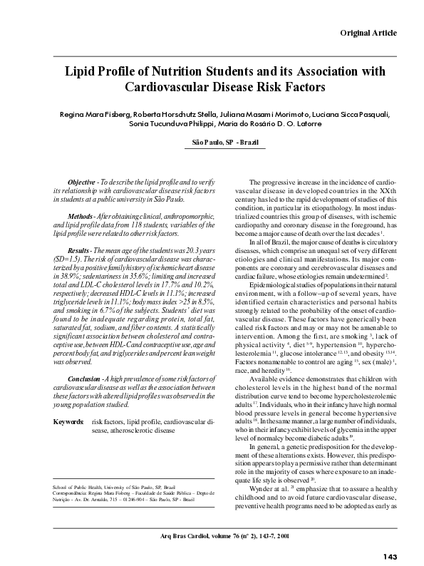 (PDF) Lipid profile of nutrition students and its association with ...
