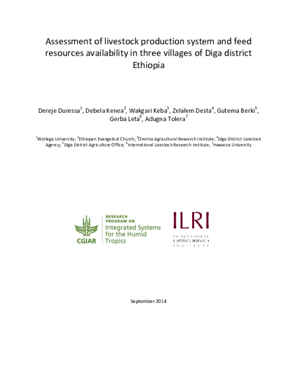 (PDF) Assessment of livestock production system and feed resources