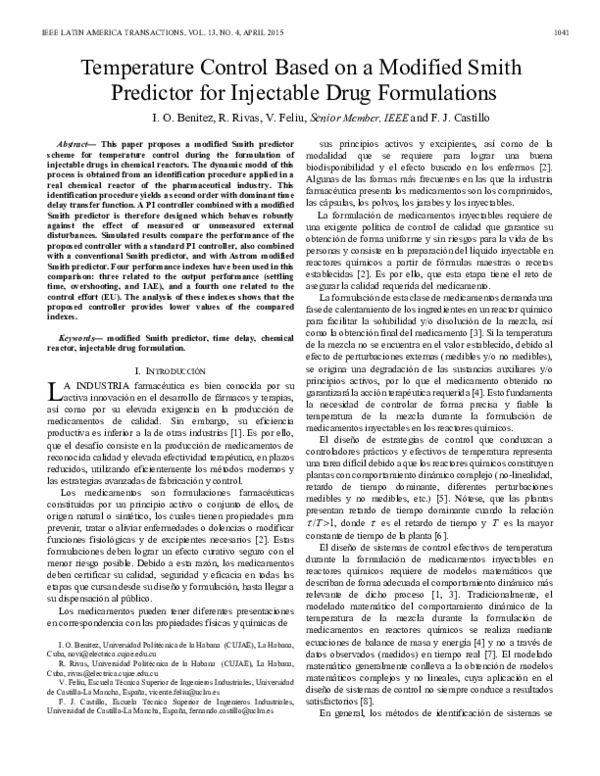 (PDF) Temperature Control Based on a Modified Smith Predictor for ...