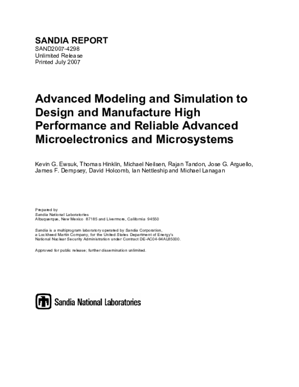 (PDF) Advanced modeling and simulation to design and manufacture high ...