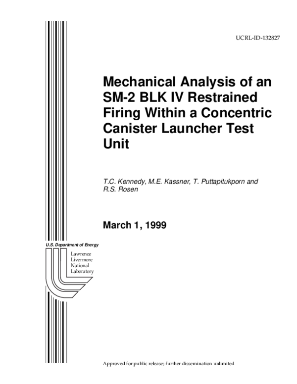 (PDF) Mechanical Analysis of an SM 2 Blk IV restrained firing within a