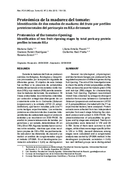 (PDF) Proteomics of the tomato ripening: identification of two fruit ...