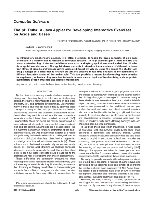 (PDF) The pH ruler: A Java applet for developing interactive exercises ...