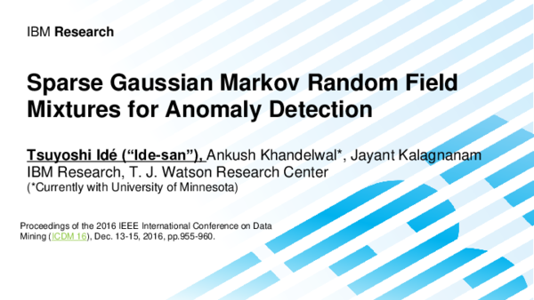 (PDF) Sparse Gaussian Markov Random Field Mixtures for Anomaly Detection