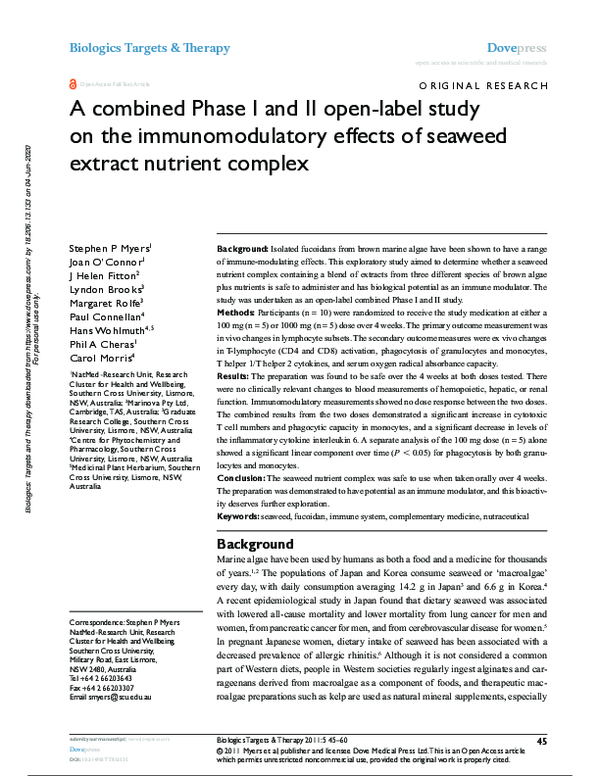 (PDF) A combined Phase I and II open-label study on the ...
