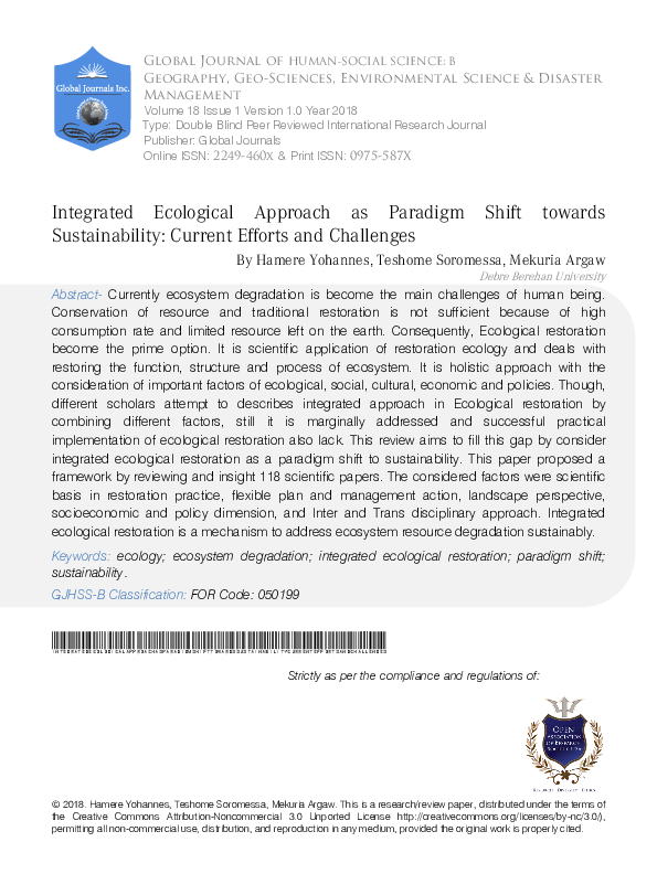(PDF) Integrated Ecological Approach as Paradigm Shift towards ...
