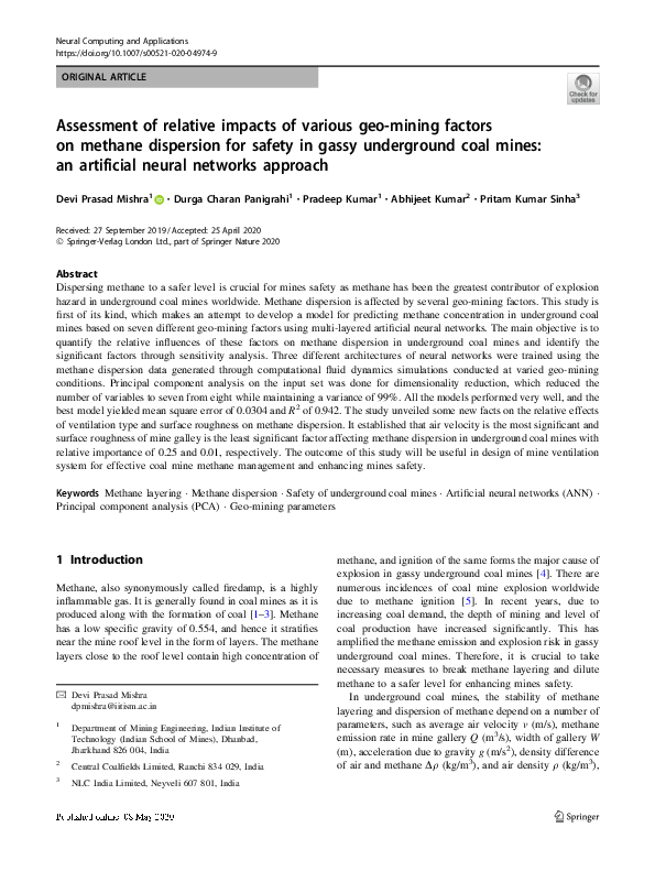 (PDF) Assessment of relative impacts of various geo-mining factors on ...
