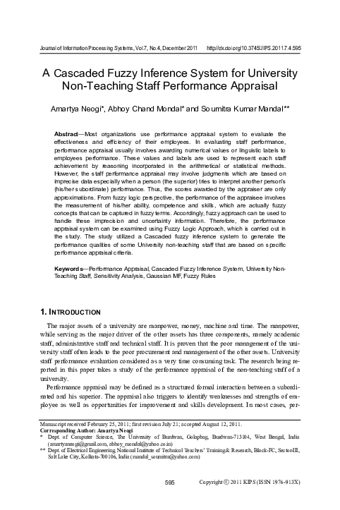 (PDF) A Cascaded Fuzzy Inference System for University Non-Teaching ...