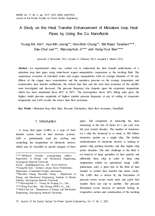 (PDF) A Study on the Heat Transfer Enhancement of Miniature loop Heat ...