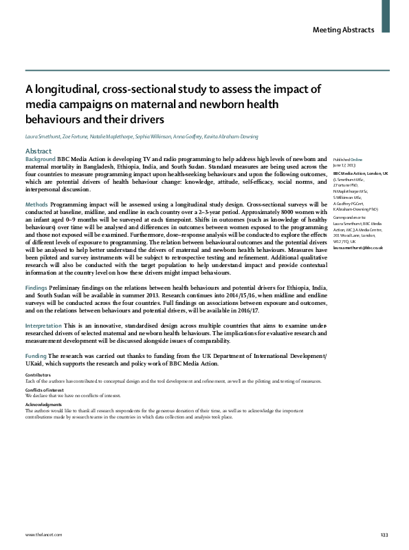 (PDF) A longitudinal, cross-sectional study to assess the impact of ...