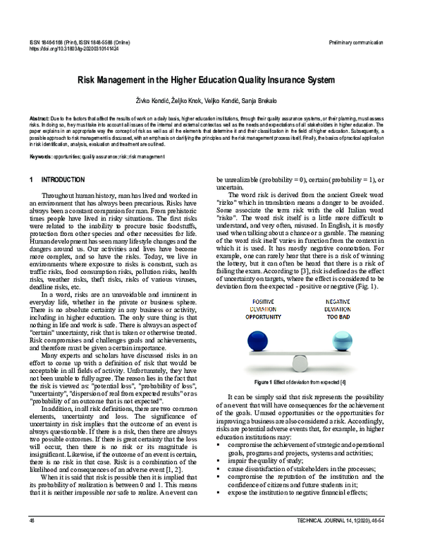 (PDF) Risk Management in the Higher Education Quality Insurance System