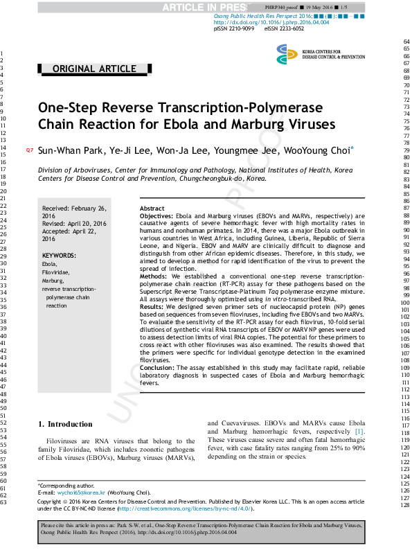 (PDF) One-step reverse transcription polymerase chain reaction for ...