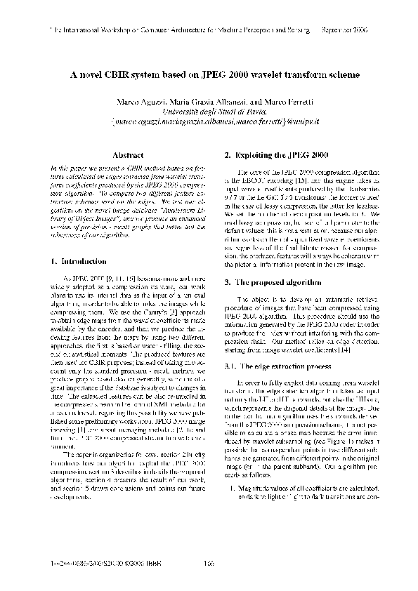 (PDF) A novel CBIR system based on JPEG 2000 wavelet transform scheme