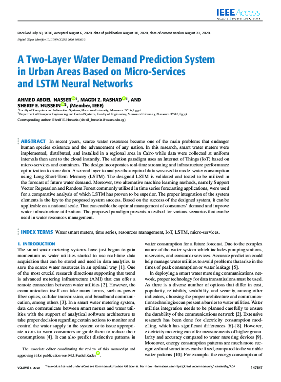 (PDF) A Two-Layer Water Demand Prediction System in Urban Areas Based ...