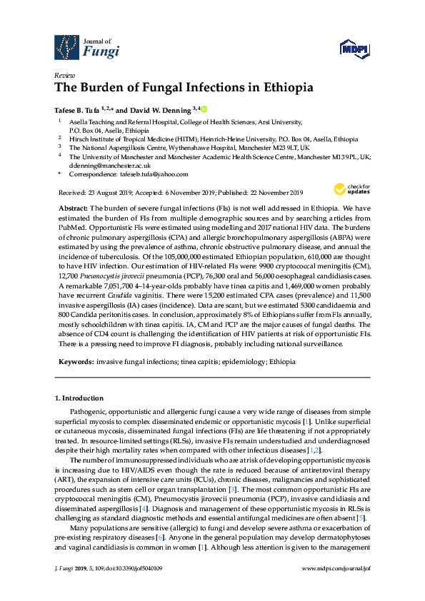 (PDF) The Burden of Fungal Infections in Ethiopia