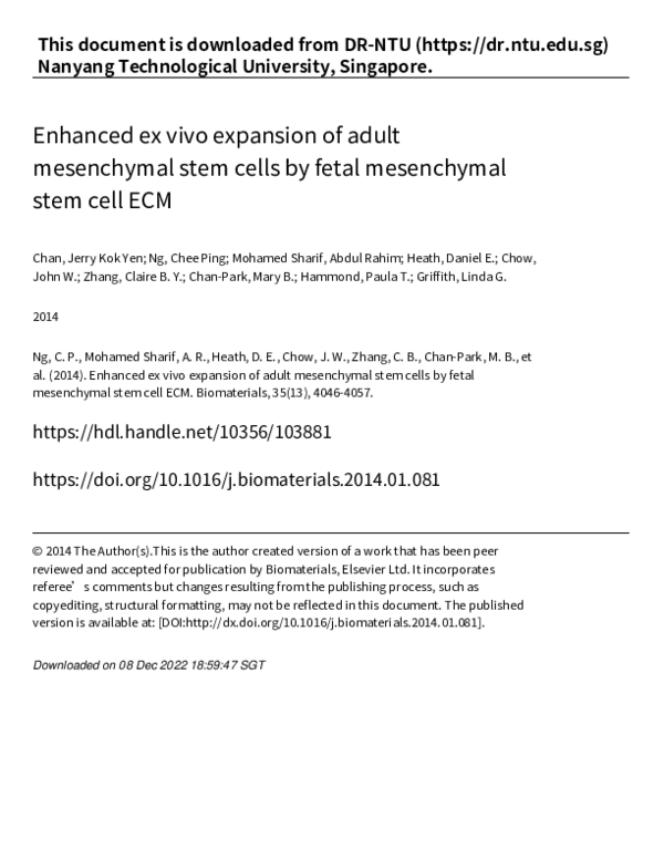 (PDF) Title Enhanced ex vivo expansion of adult mesenchymal stem cells ...