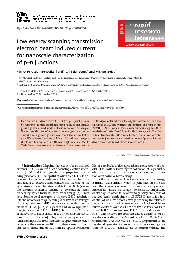 (PDF) Low energy scanning transmission electron beam induced current ...