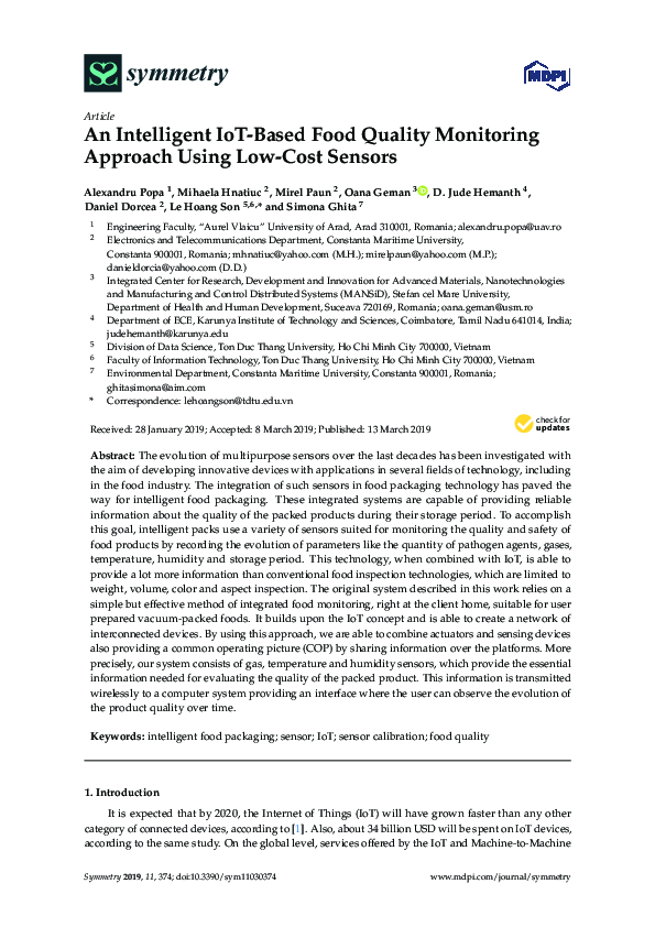 (PDF) An Intelligent IoT-Based Food Quality Monitoring Approach Using ...
