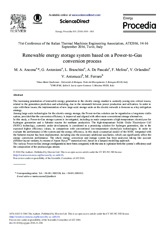 (PDF) Renewable Energy Storage System Based on a Power-to-Gas ...