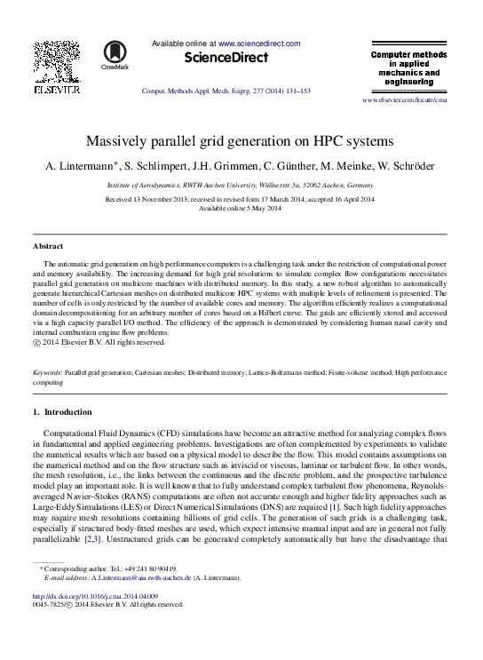 (PDF) Massively parallel grid generation on HPC systems
