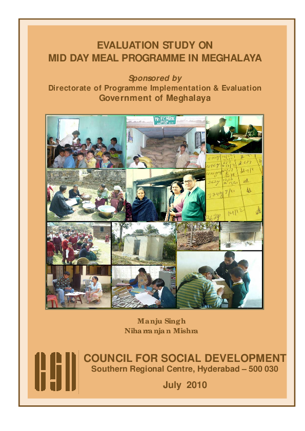 (PDF) Evaluation Study on Mid Day Meal Programme In Meghalaya