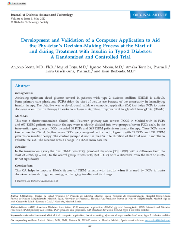 (PDF) Development and Validation of a Computer Application to Aid the ...