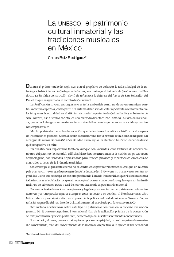 (PDF) La unesco, el patrimonio cultural inmaterial y las tradiciones ...