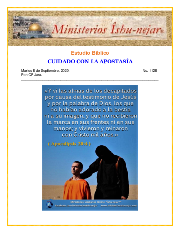 (PDF) Cuidado con la Apostasía