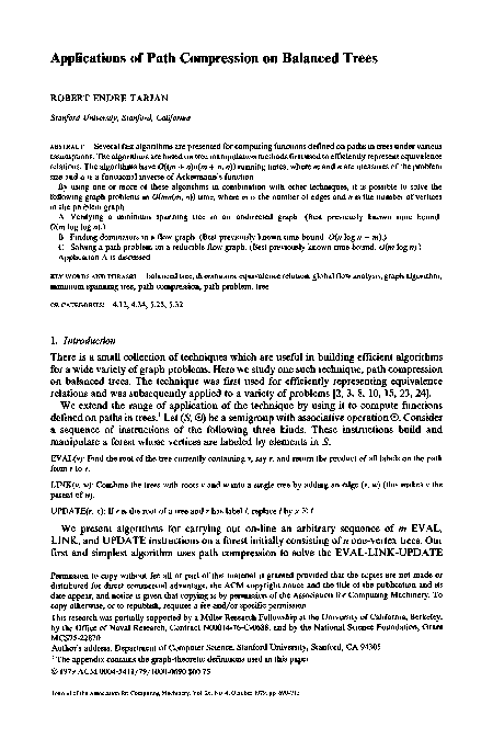 (PDF) Applications of Path Compression on Balanced Trees