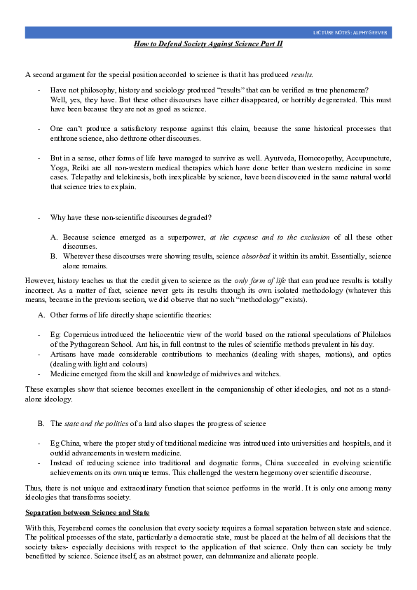 (DOC) How to Defend Society Against Science Part 2