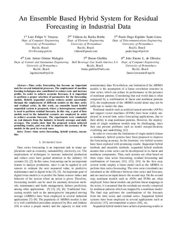 (PDF) An Ensemble Based Hybrid System for Residual Forecasting in ...