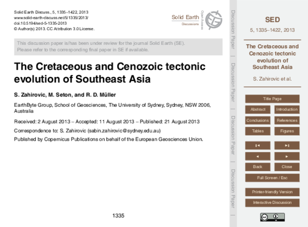 (PDF) The Cretaceous and Cenozoic tectonic evolution of Southeast Asia