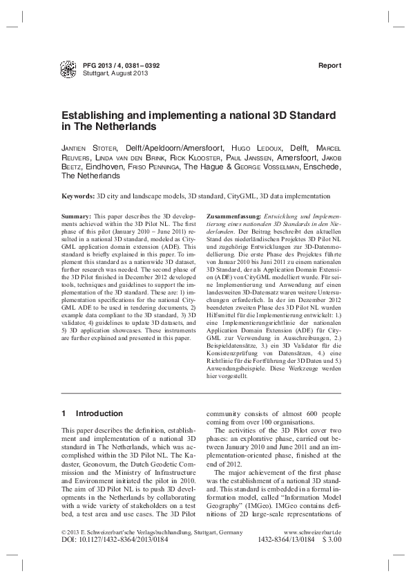 (PDF) Establishing and implementing a national 3D Standard in The ...