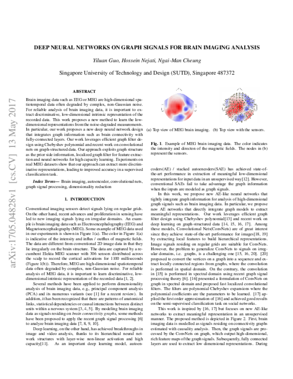 (PDF) Deep neural networks on graph signals for brain imaging analysis