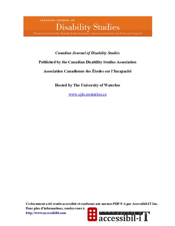 (PDF) Ableism/disablism, on dit ça comment en français?