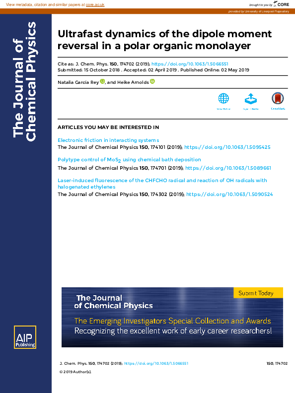 (PDF) Ultrafast dynamics of the dipole moment reversal in a polar ...