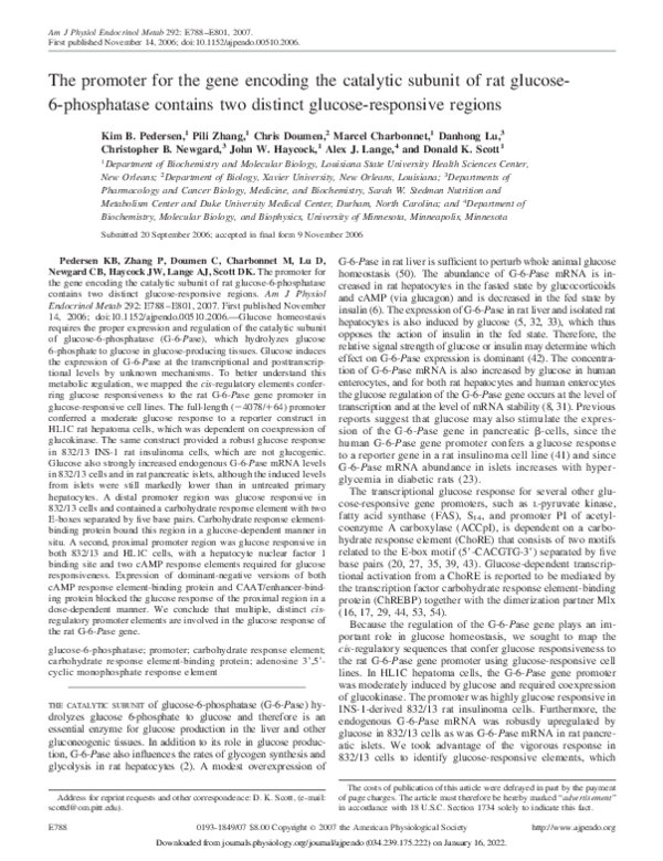 (PDF) The promoter for the gene encoding the catalytic subunit of rat ...
